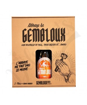 Coffret Abbaye de Gembloux Triple - 75 cl + 2 verres